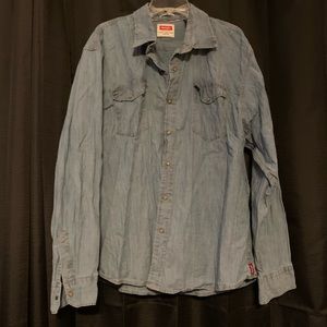 Wrangler button down jean shirt